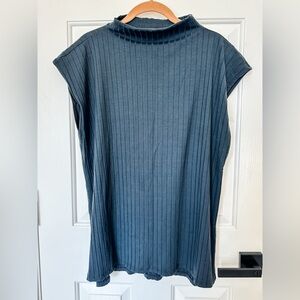 Eileen Fisher Stretch Rib Funnel Neck Square Women’s Top - Size XLarge